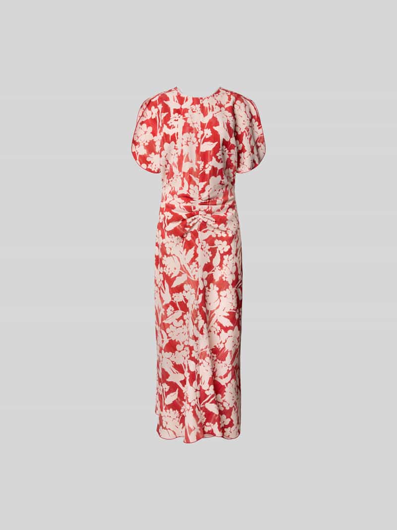 Midi-jurk met ronde hals