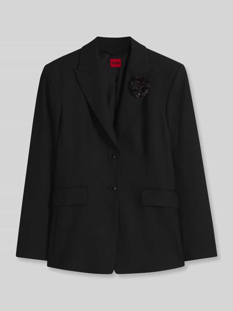 HUGO Regular fit longblazer van viscosemix