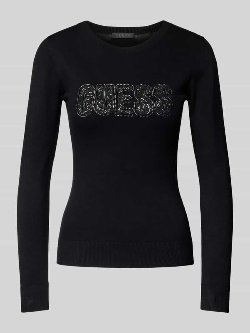 Guess Gebreide pullover met labeldetail model 'PARIS'