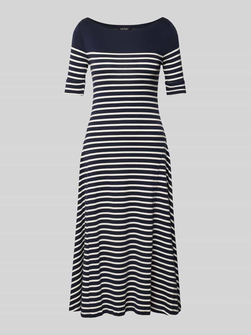 Lauren Ralph Lauren Midi-jurk met geribde boothals model 'MUNZIE'