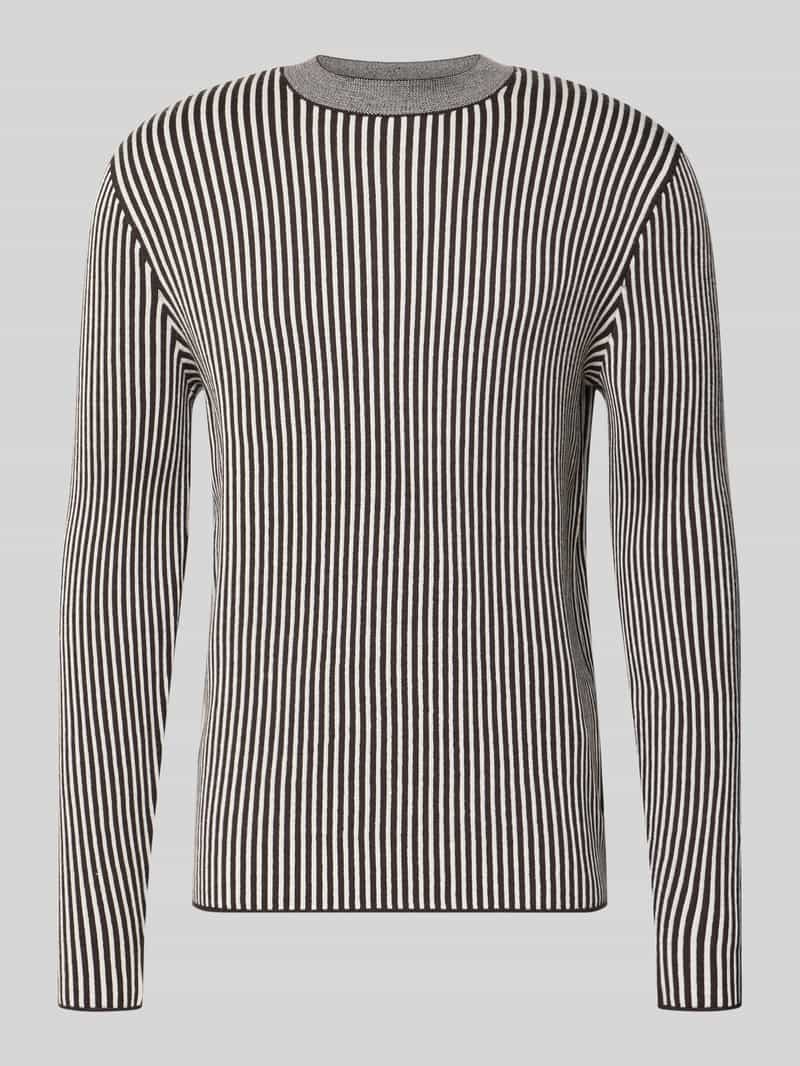 Armani Exchange Regular fit gebreide pullover van scheerwolmix met streepmotief