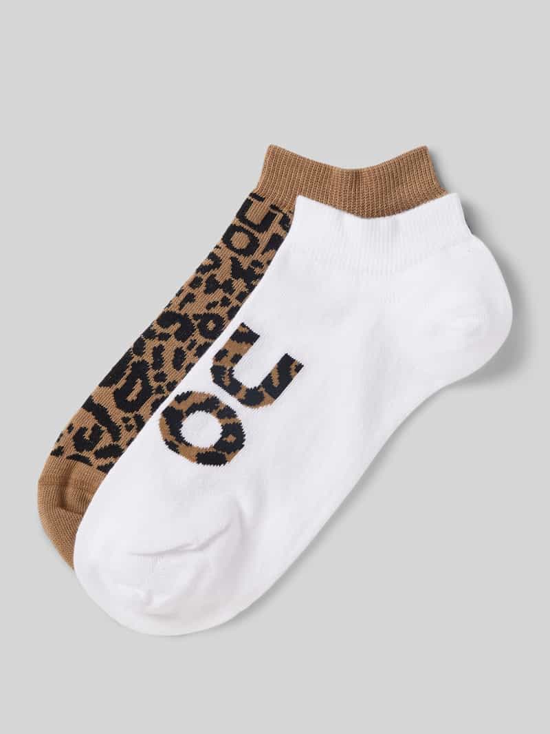 HUGO Sneakersokken met elastische ribboordjes in een set van 2 paar