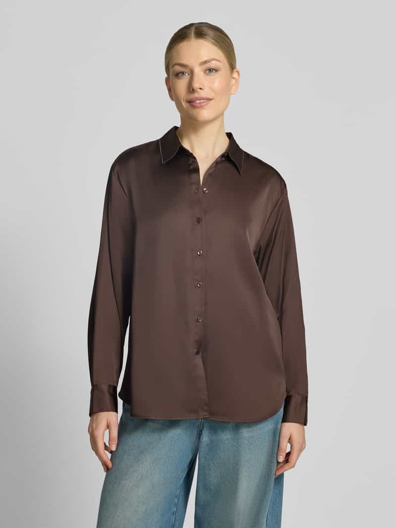 comma relaxed fit overhemdblouse van viscosemix