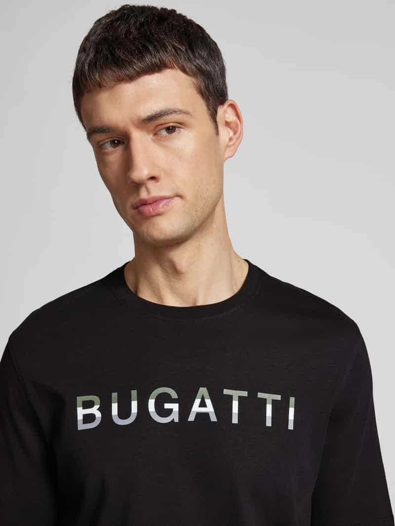 Bugatti T-shirt met labelprint