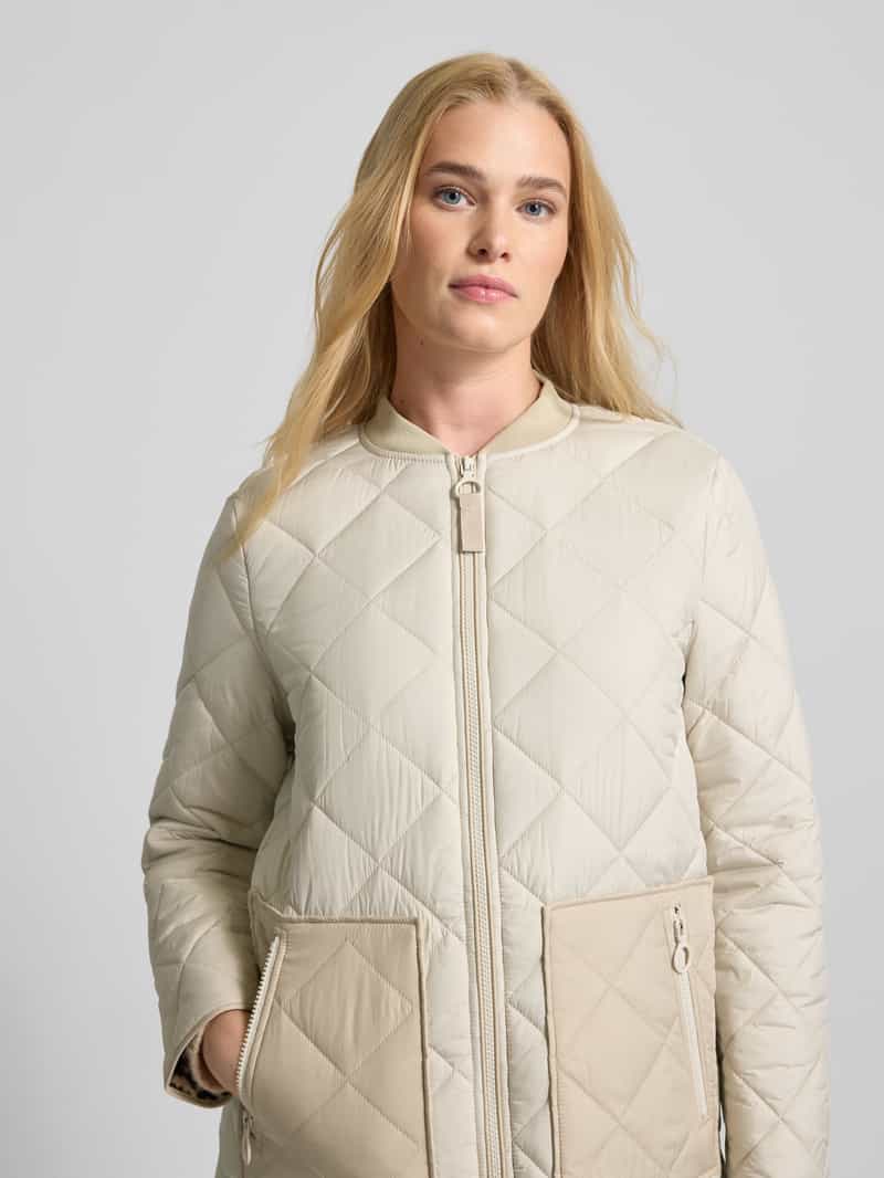 Christian Berg Woman Selection Relaxed fit lange gewatteerde jas met opstaande kraag