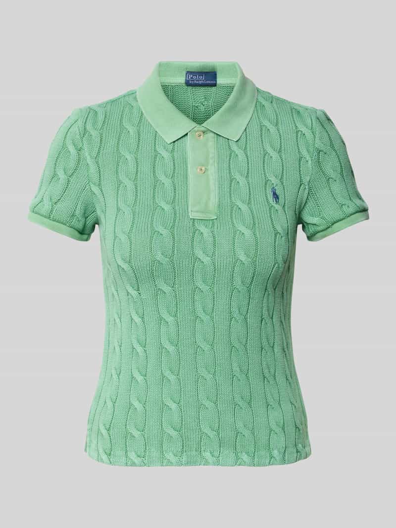 Polo Ralph Lauren Gebreid shirt met kabelpatroon en polokraag