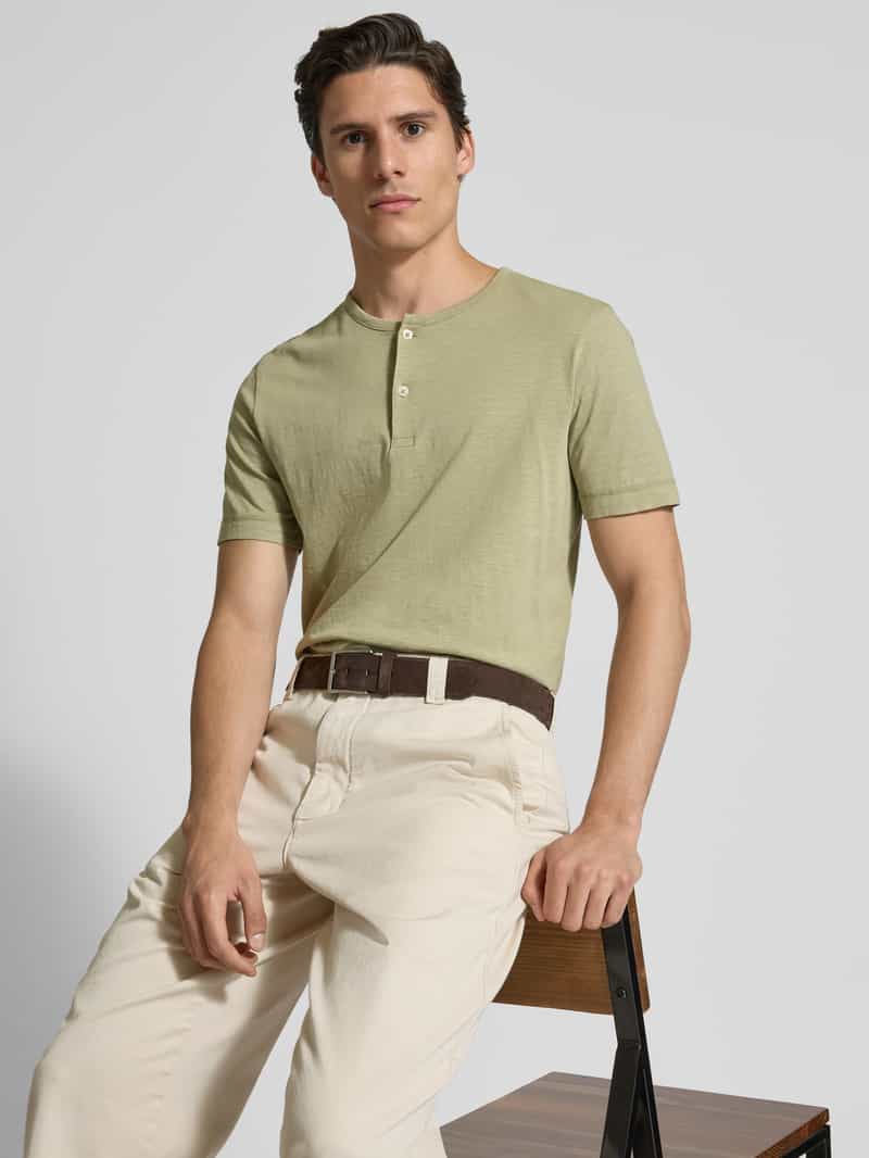 Marc O'Polo Regular fit henley-shirt van puur katoen