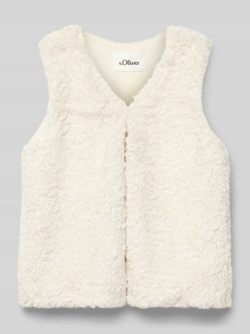 s.Oliver RED LABEL Regular fit gilet van teddybont met effectgaren