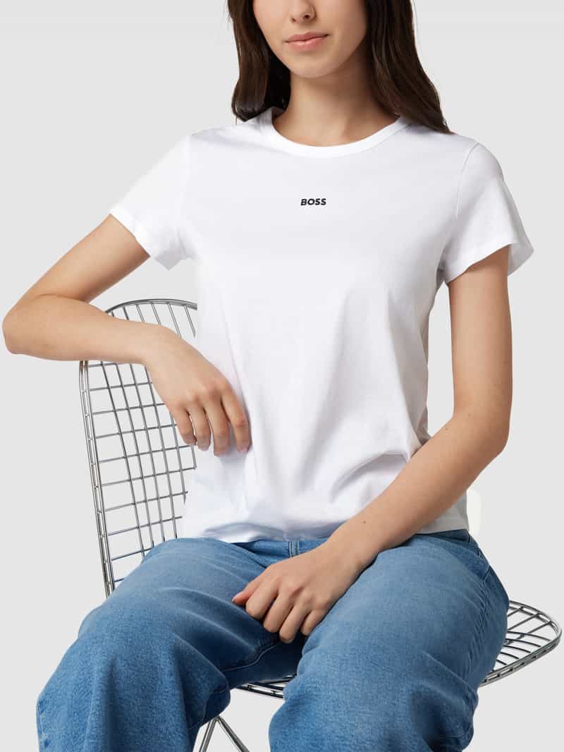 Boss T-shirt met labelstitching model 'Eventsa'