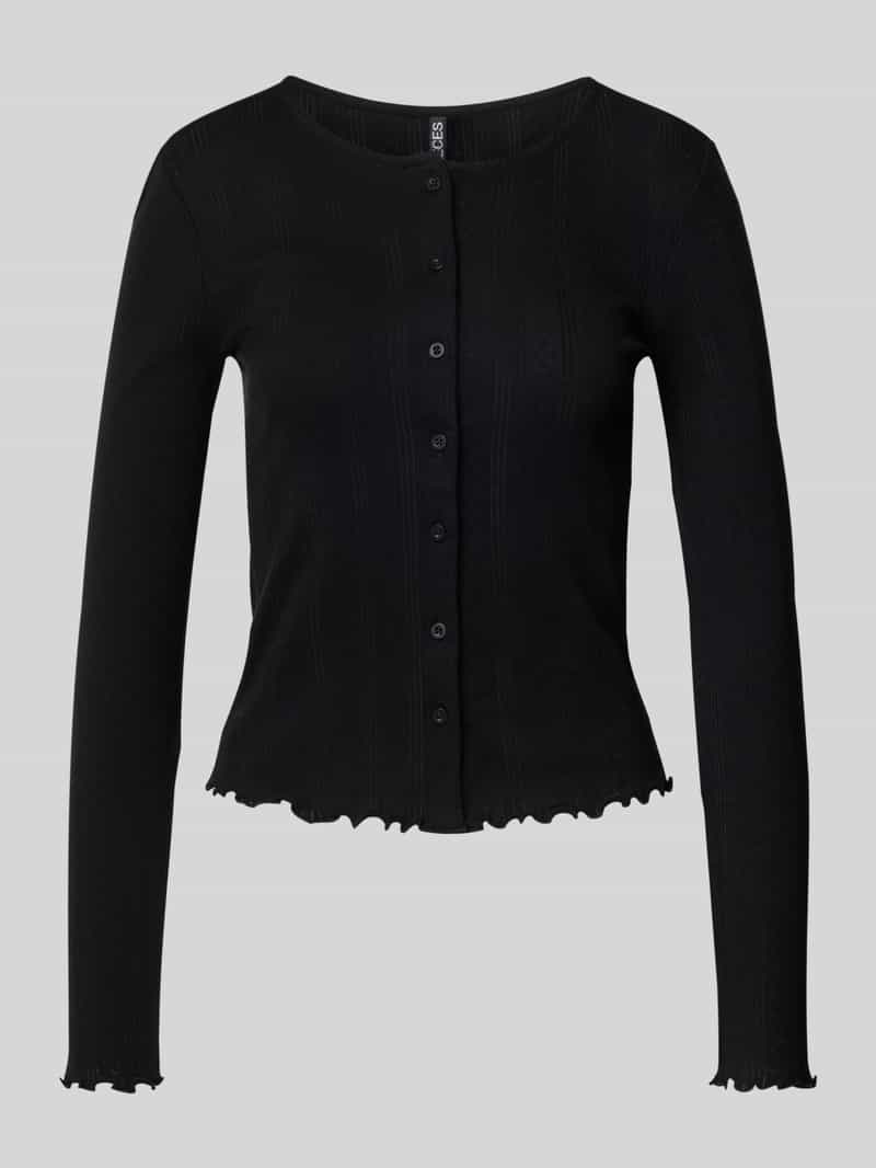 Pieces Slim fit gebreid jack van puur katoen model 'MARIE'