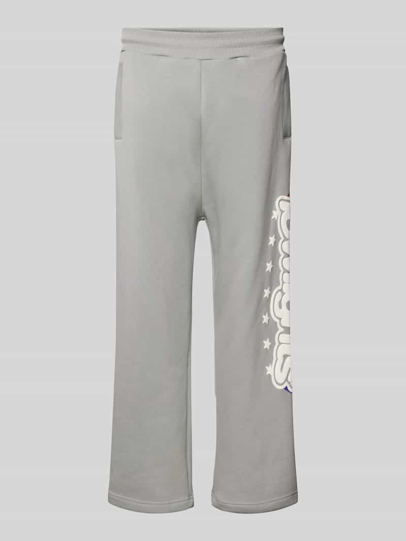 Straight leg sweatpants met labelprint, model 'Three Ring'