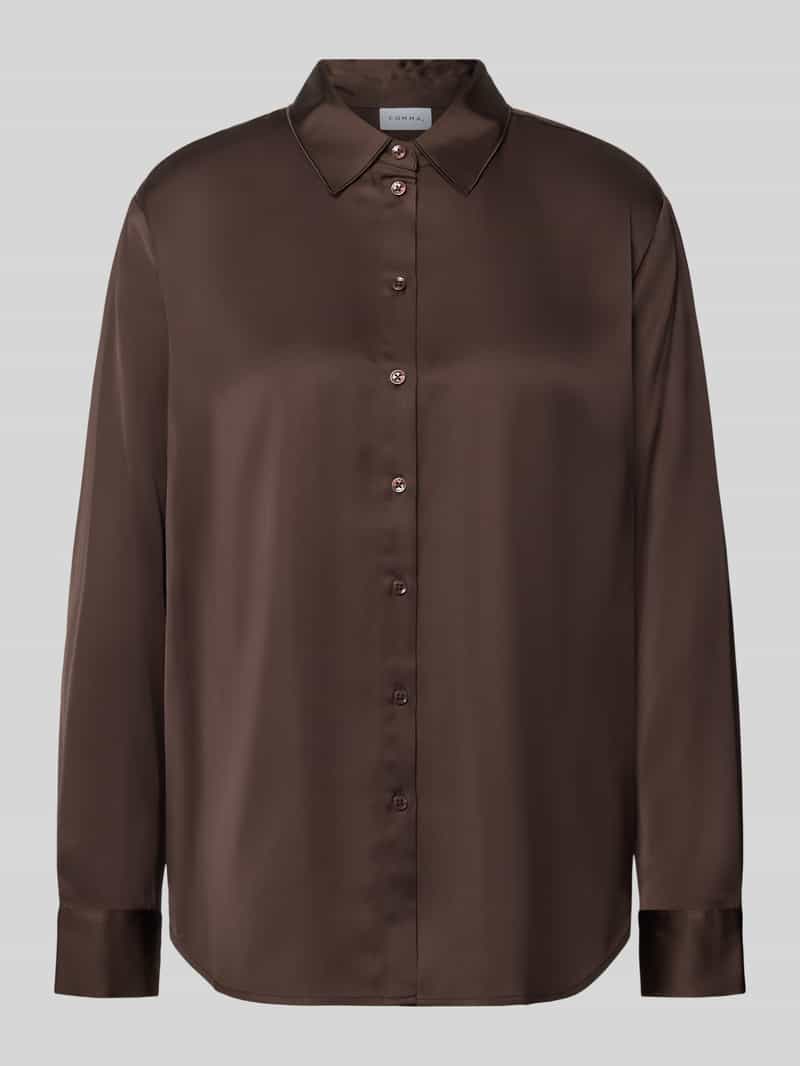 Comma relaxed fit overhemdblouse van viscosemix