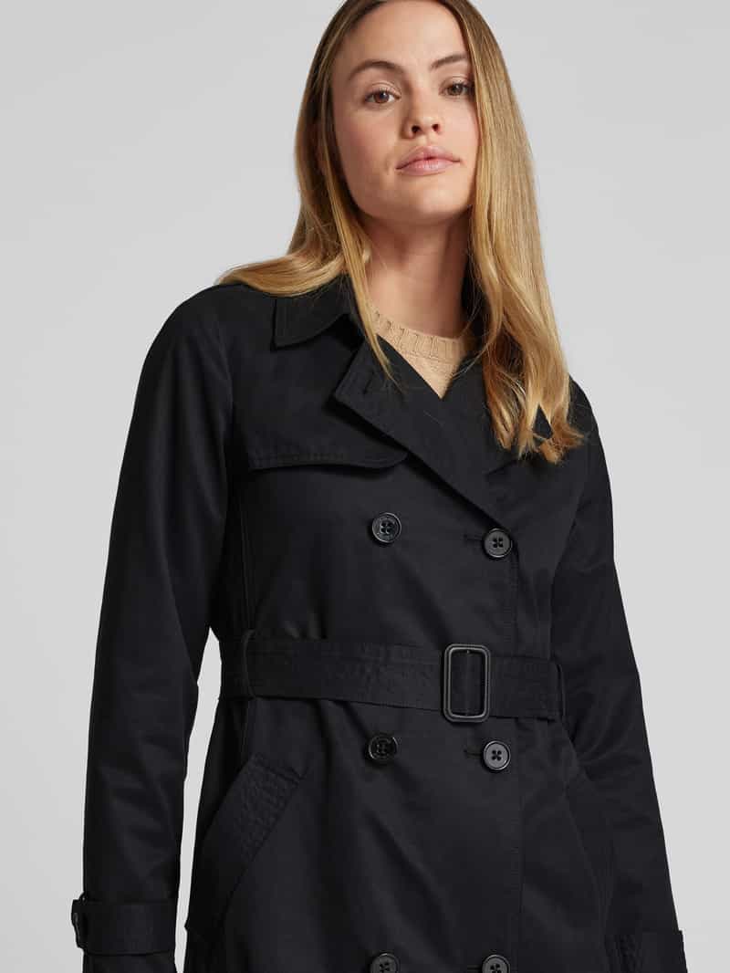s.Oliver RED LABEL Slim fit trenchcoat van katoenmix met gestreepte voering