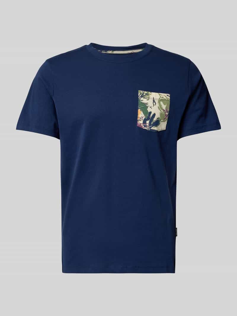 Blend T-shirt met geribde ronde hals model 'BHJEM'