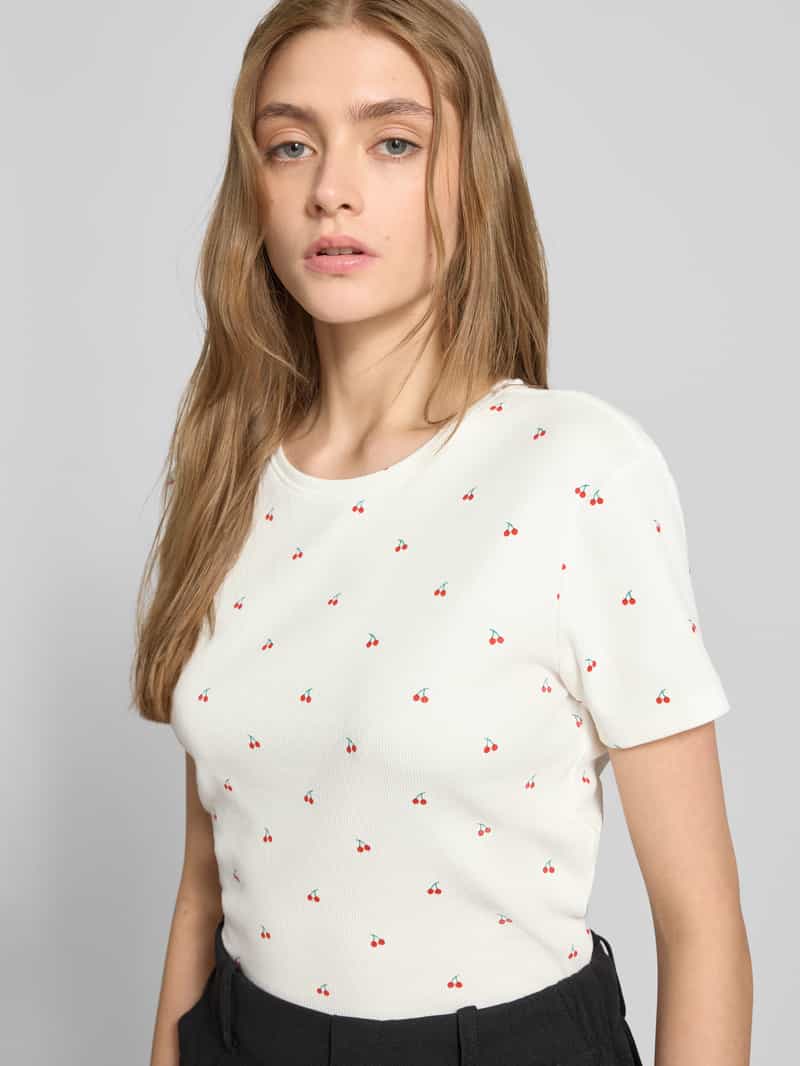 Only Regular fit T-shirt in riblook model 'FENJA LIFE'