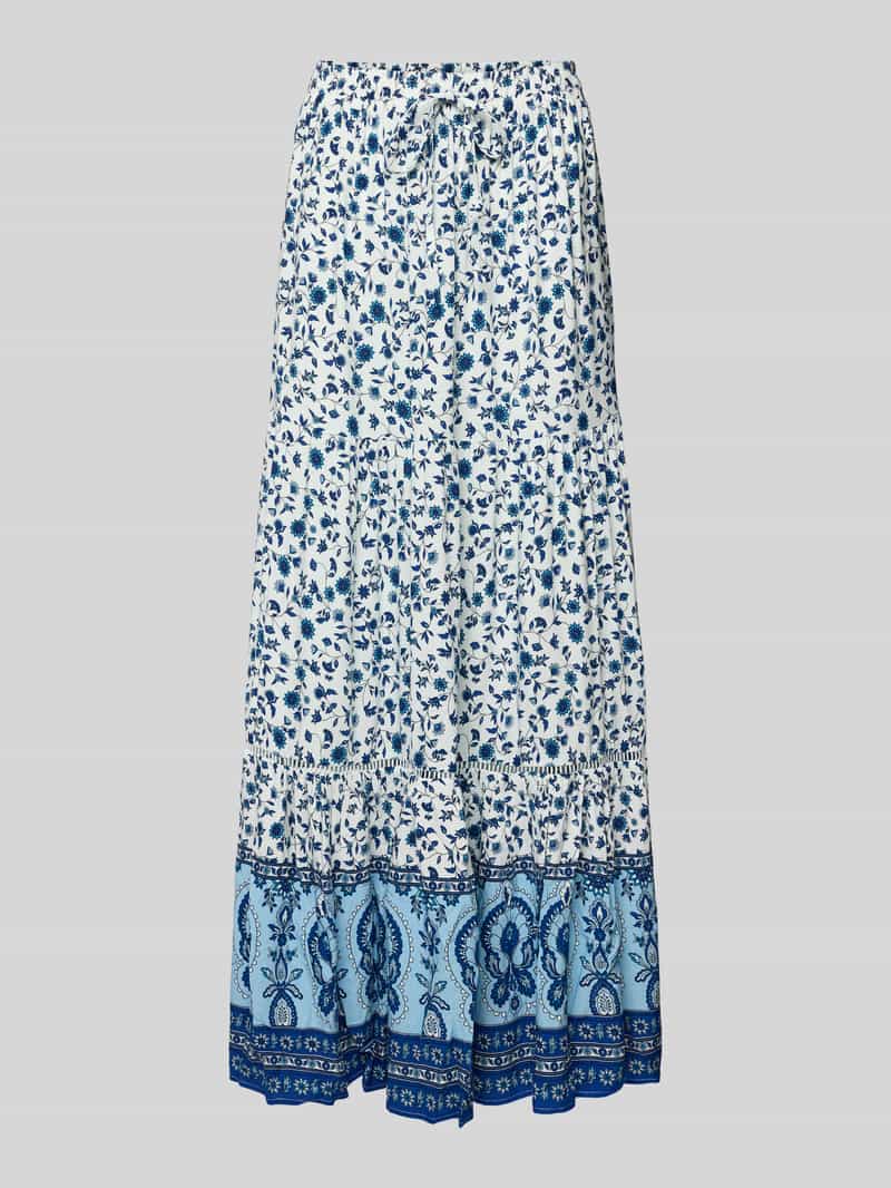 Apricot Maxirok van viscose in laagjeslook