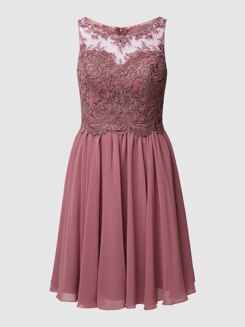 Cocktailjurk van tule met strass-steentjes Laona