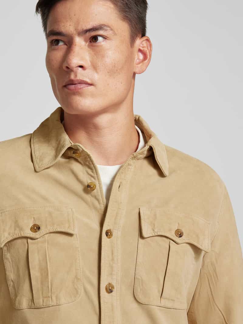 Polo Ralph Lauren Overhemdjack met paspelzakken op de borst