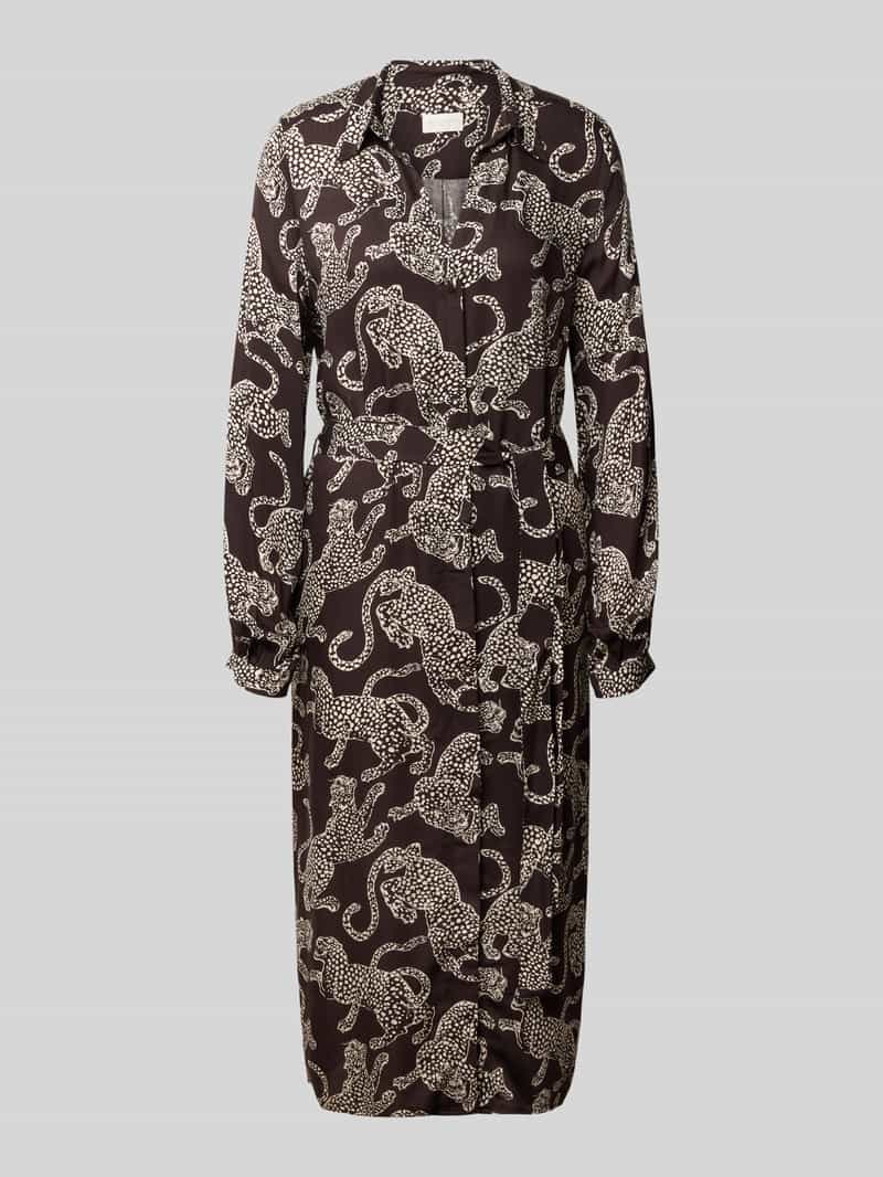 Milano italy Hemdblousejurk van viscose met bindceintuur