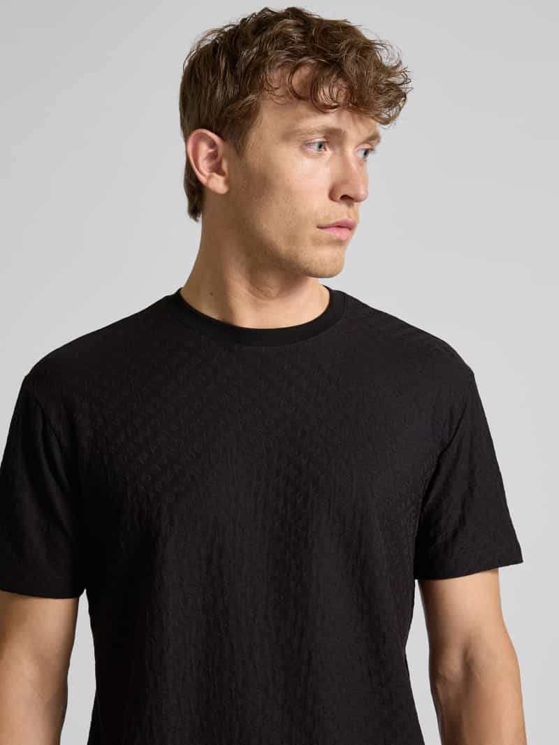 Armani Exchange Regular fit T-shirt van puur katoen met structuurmotief