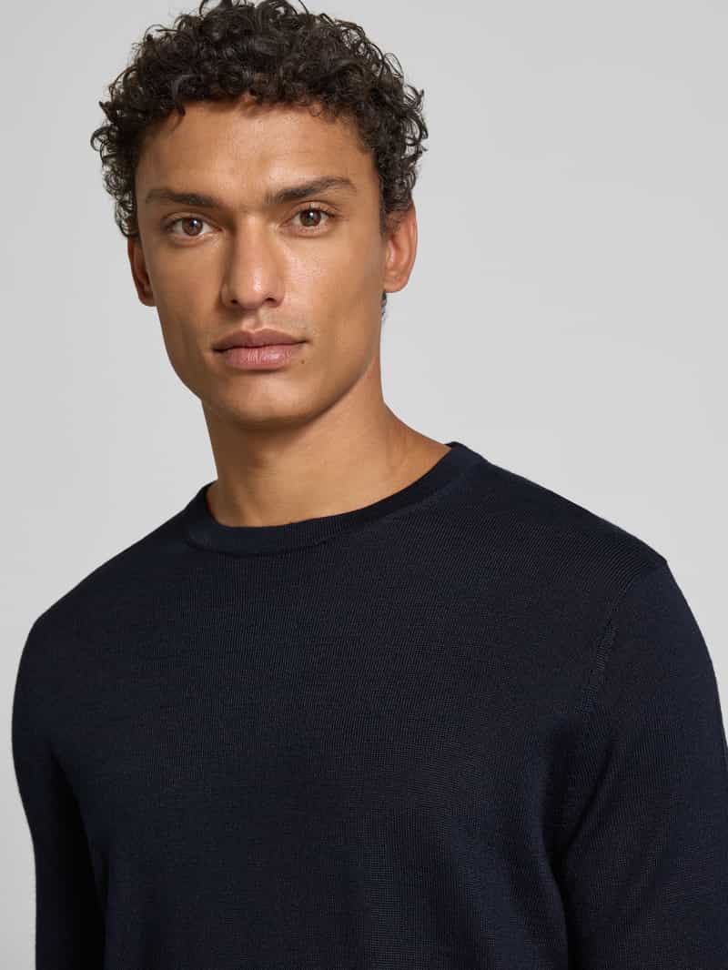 Christian Berg Men Regular fit shirt met lange mouwen van een mix van merinowol