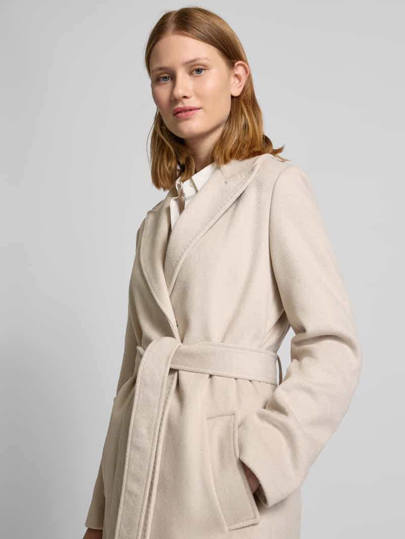 s.Oliver BLACK LABEL Regular fit lange wollen jas met geborsteld oppervlak
