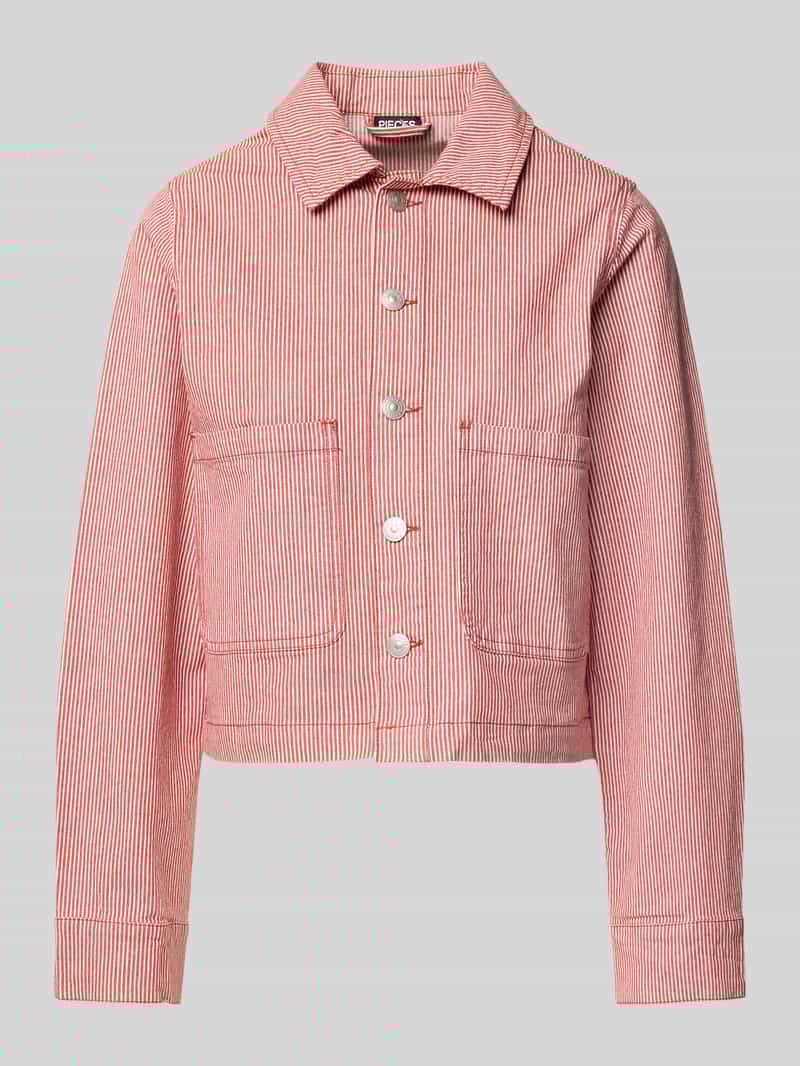 Pieces Regular fit jeansjack van katoenmix model 'BILLO'