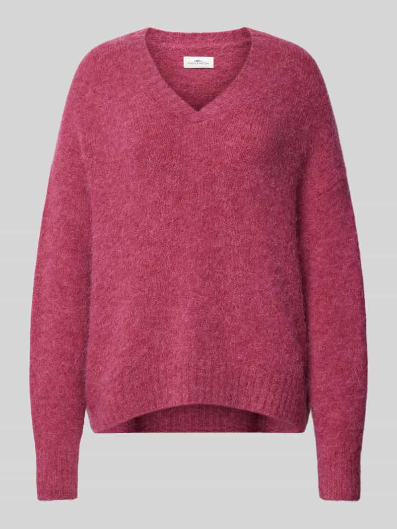 FYNCH-HATTON Gebreide pullover van wolmix met V-hals