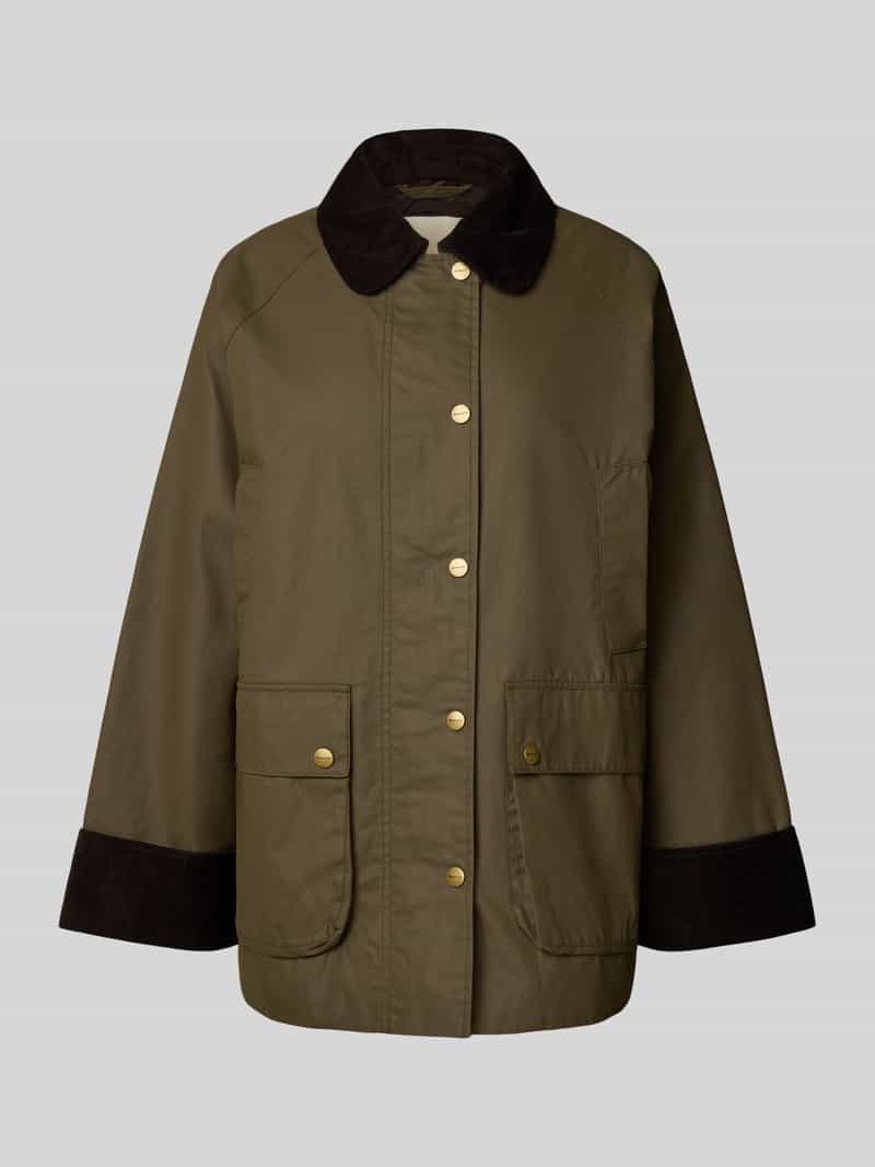 Gant Wide fit jack van katoenmix met klepzakken model 'Barn'