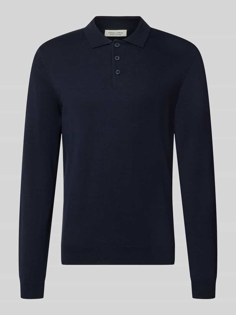 Casual friday Regular fit gebreide pullover van mix van katoen en kasjmier