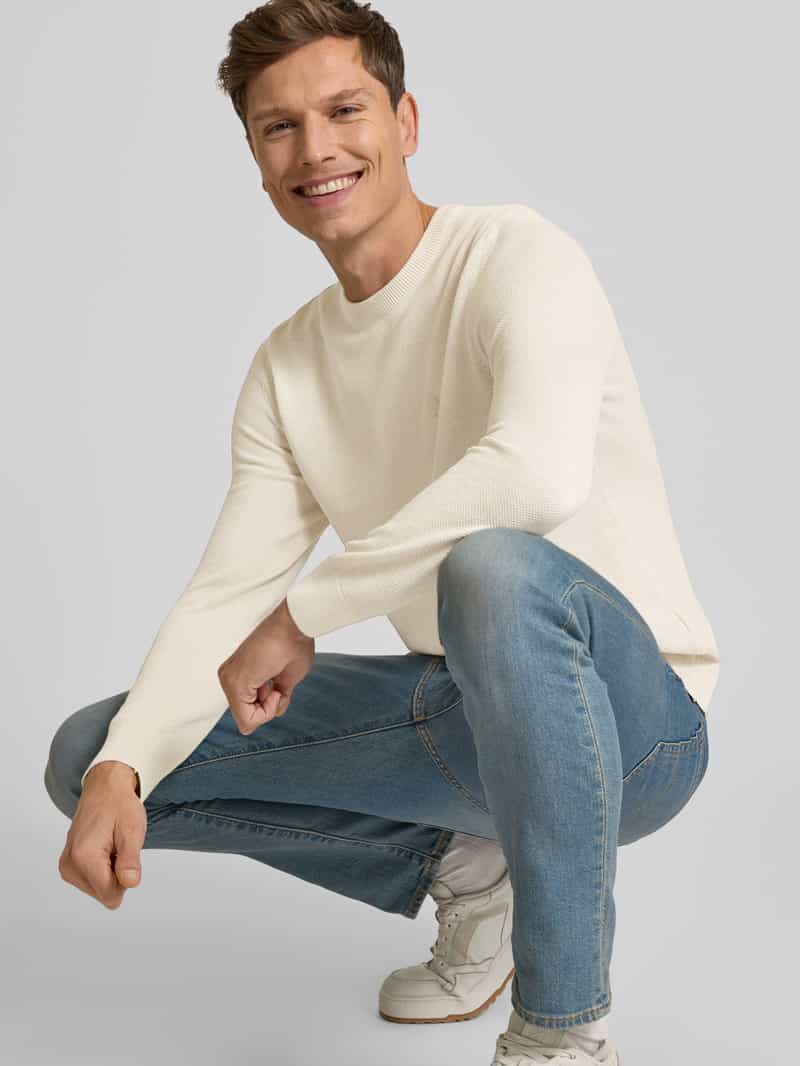 Marc O'Polo Regular fit gebreide pullover van puur katoen met logostitching