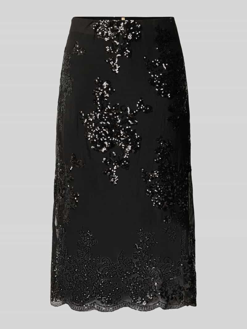 Soyaconcept Knielange rok met pailletten model 'AUBE'