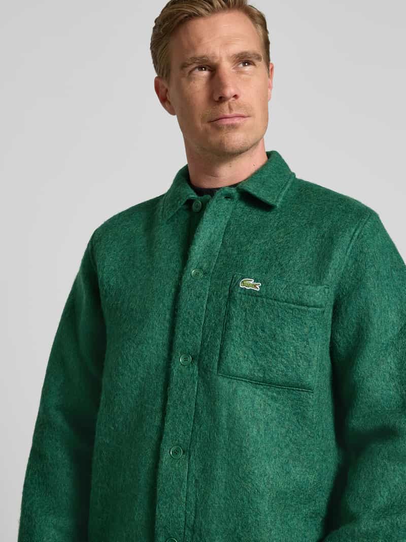 Lacoste Regular fit overhemdjack met wol