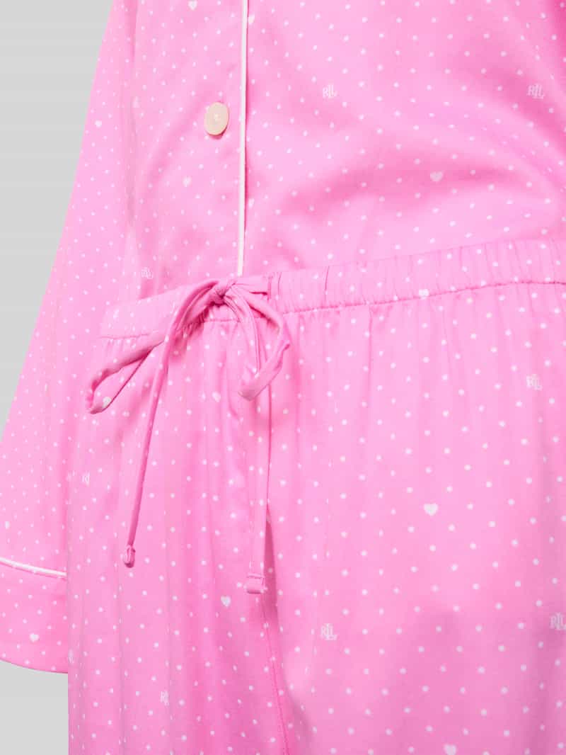 Lauren Ralph Lauren Pyjama van een mix van katoen en viscose met reverskraag