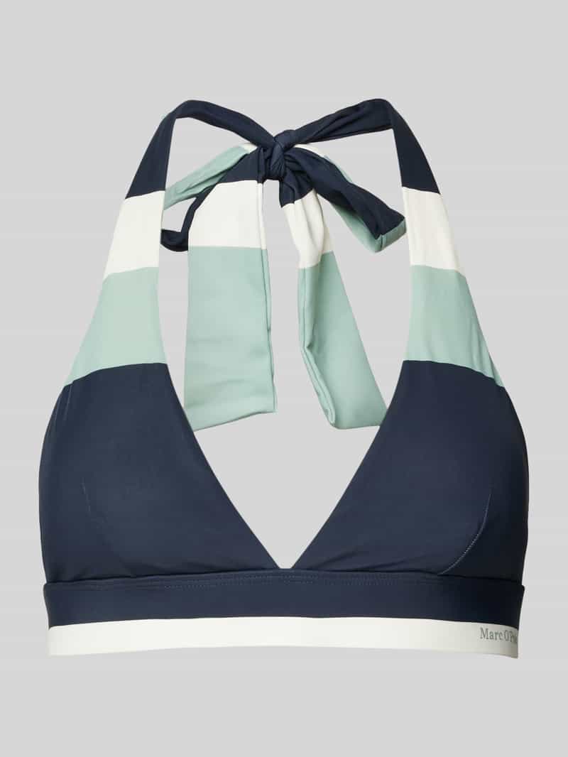 Marc O'Polo Bikinitop met halter en brede blokstrepen