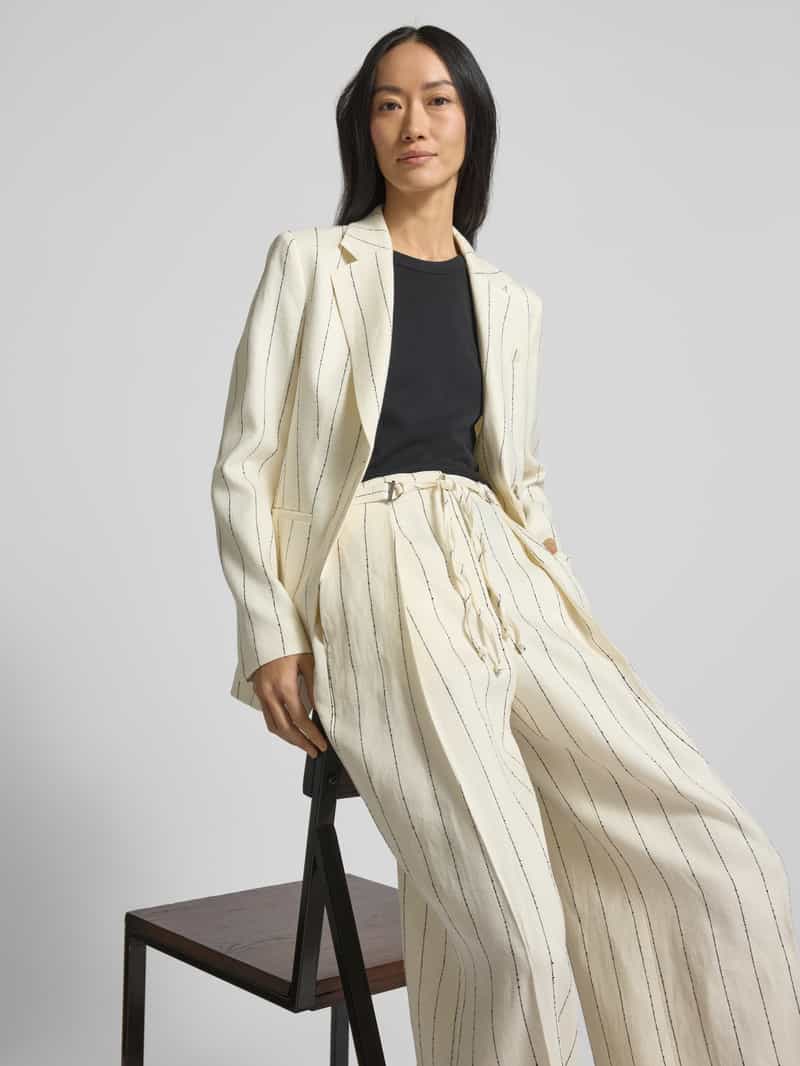 Boss Linnen blazer met reverskraag model 'Jia'