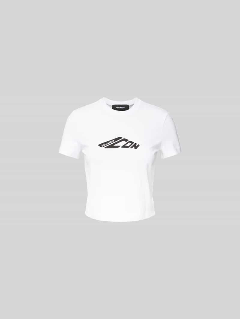 Kort t-shirt met labelprint