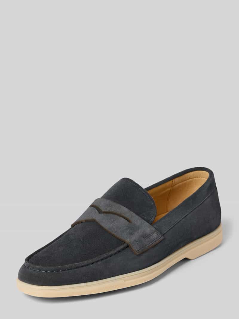 Loafers van echt leer in suèdelook