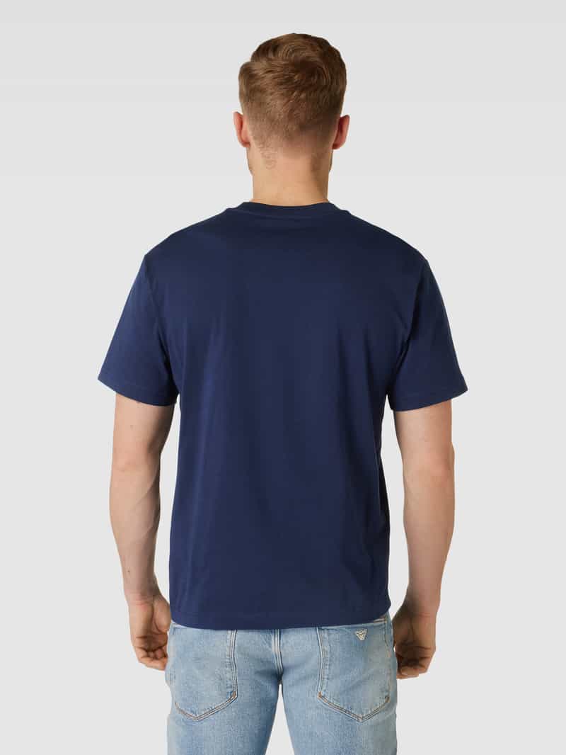Lacoste T-shirt met logodetail, model 'BASIC ON' navy blue, foto 3