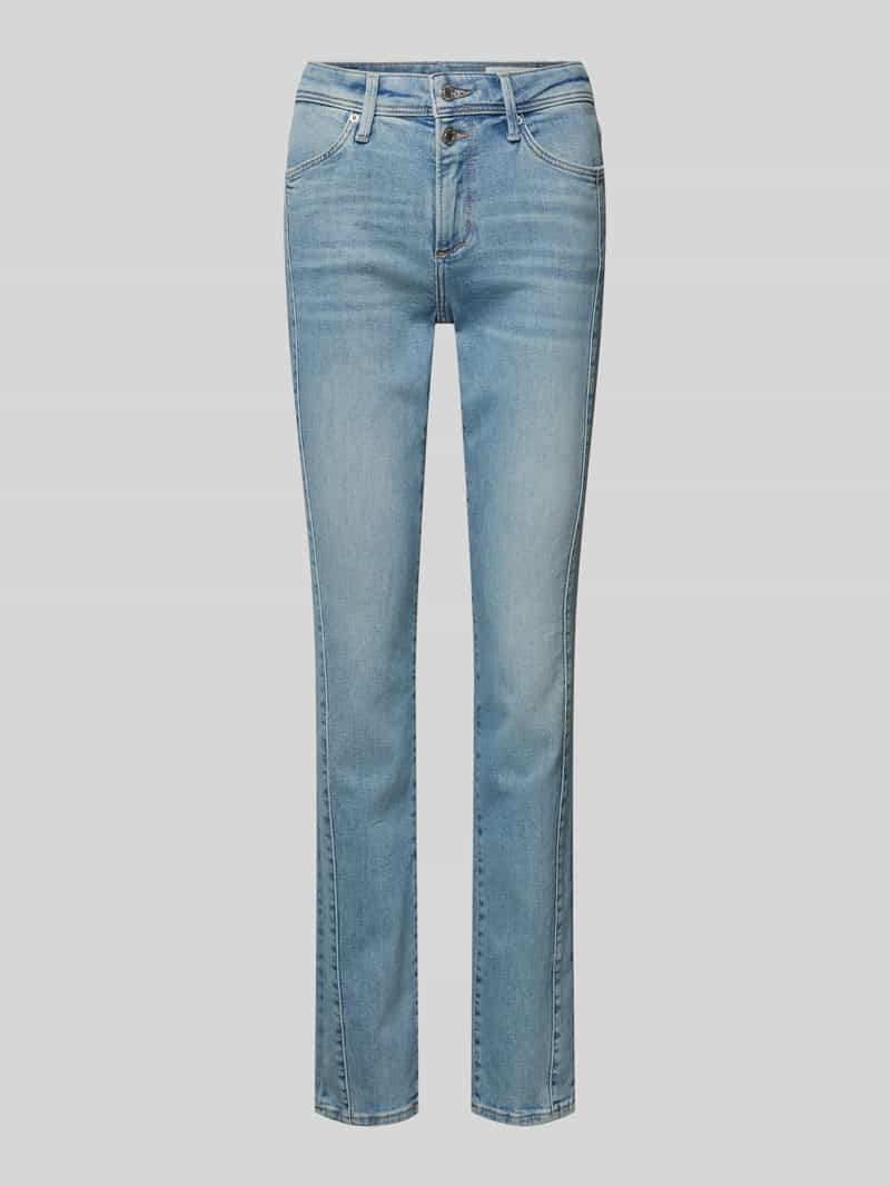 S.Oliver RED LABEL Slim fit jeans van zachte katoenmix met naaddetail opzij, model 'BETSY'