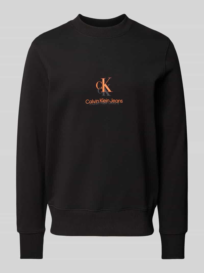 Calvin Klein Jeans Sweatshirt van puur katoen met opstaande kraag