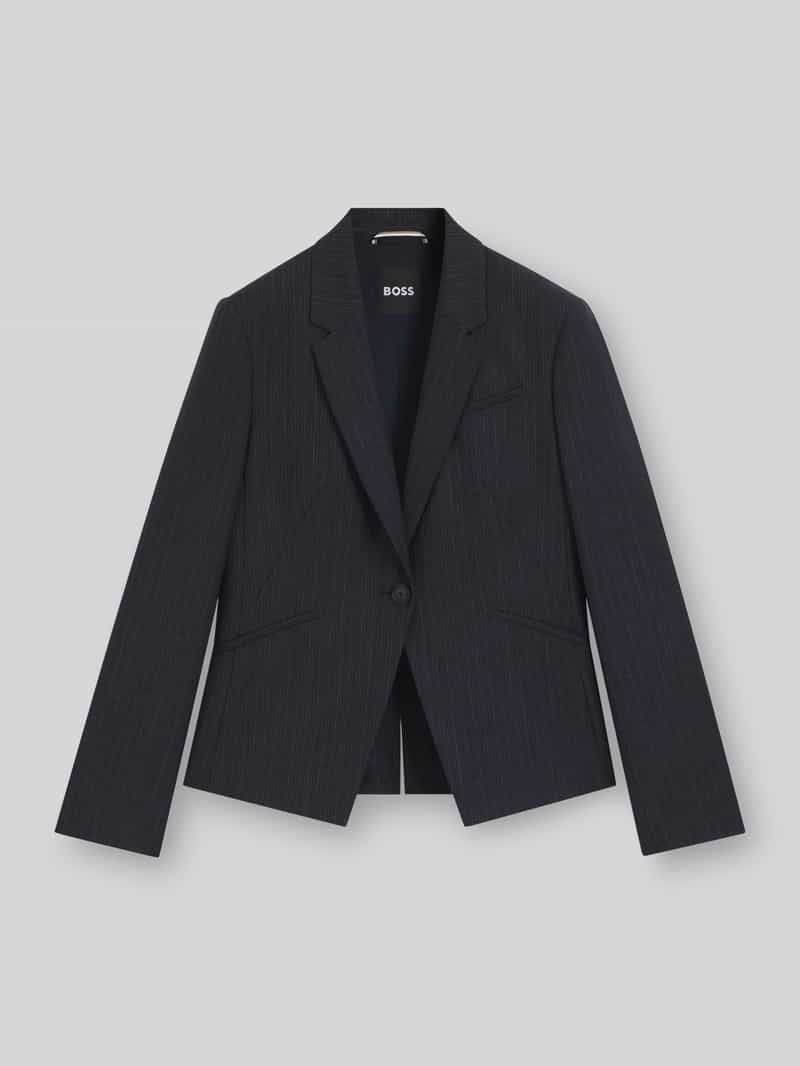 Boss Slim fit korte blazer van zuivere scheerwol