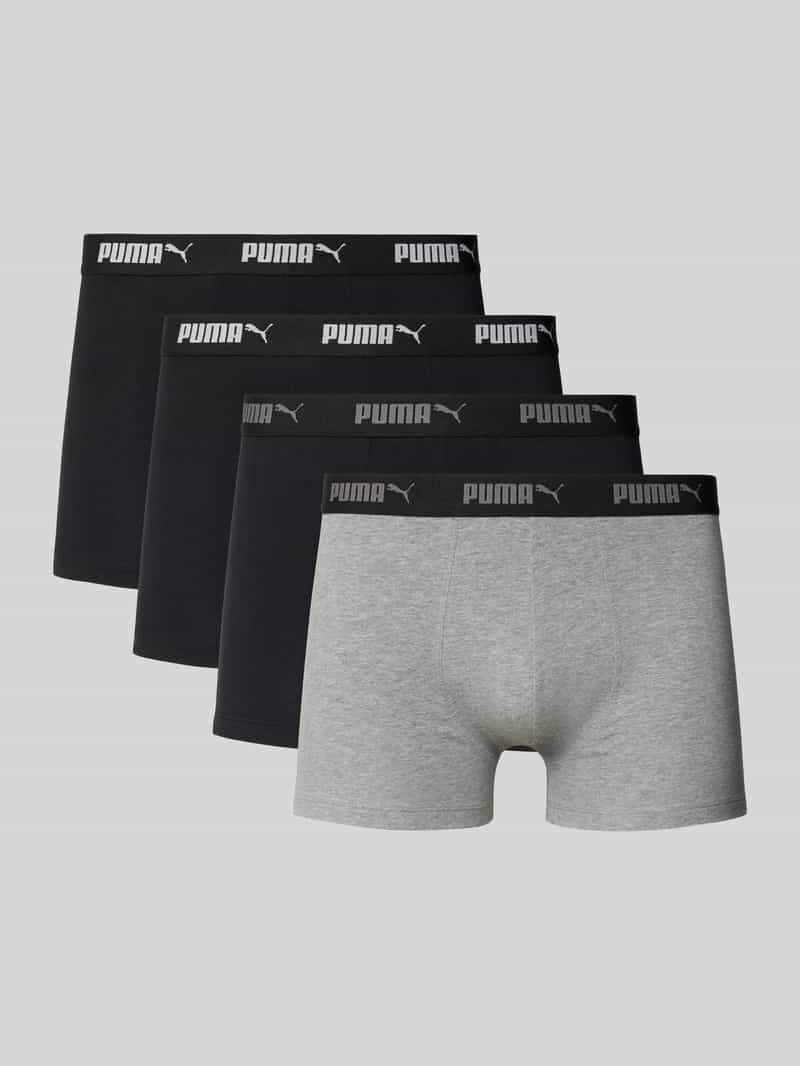Puma Boxershort met elastische logoband in een set van 4 stuks