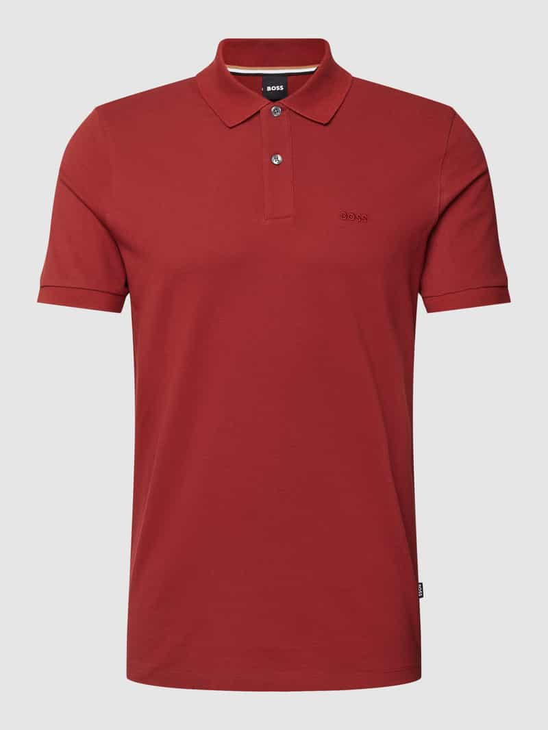 Boss Slim fit poloshirt met labelstitching model 'Pallas'