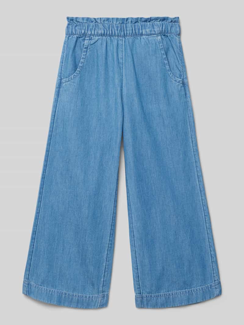 Tom Tailor Wide leg jeans van zuiver katoen met elastische tailleband