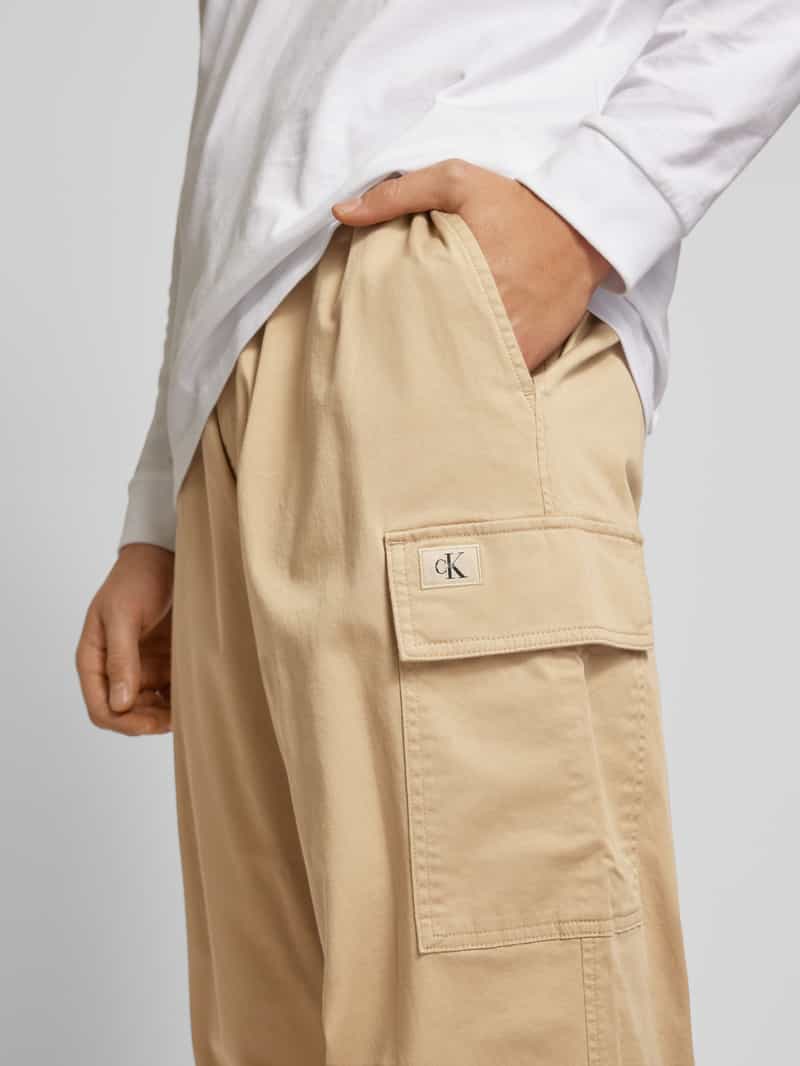 Calvin Klein Jeans Regular fit cargobroek met elastische band
