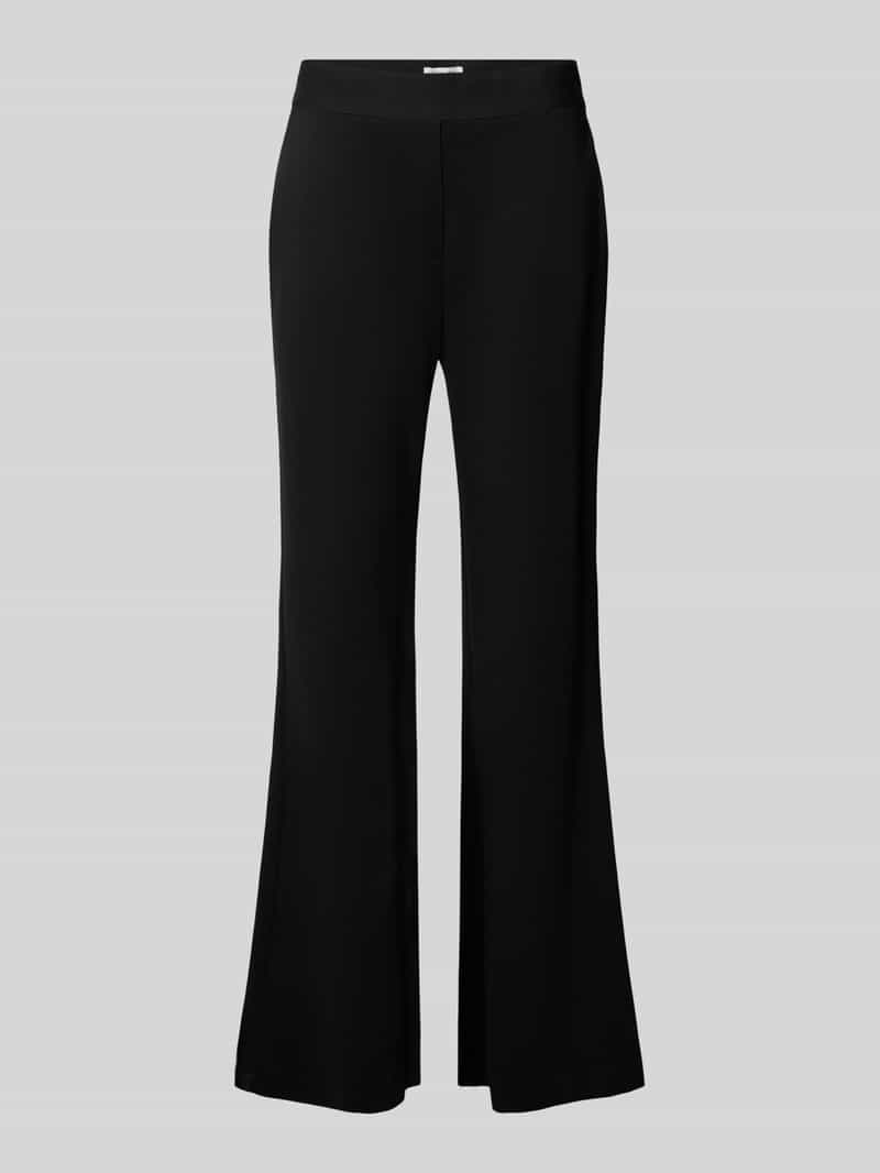 flared cut broek van viscosemix met achterzakken