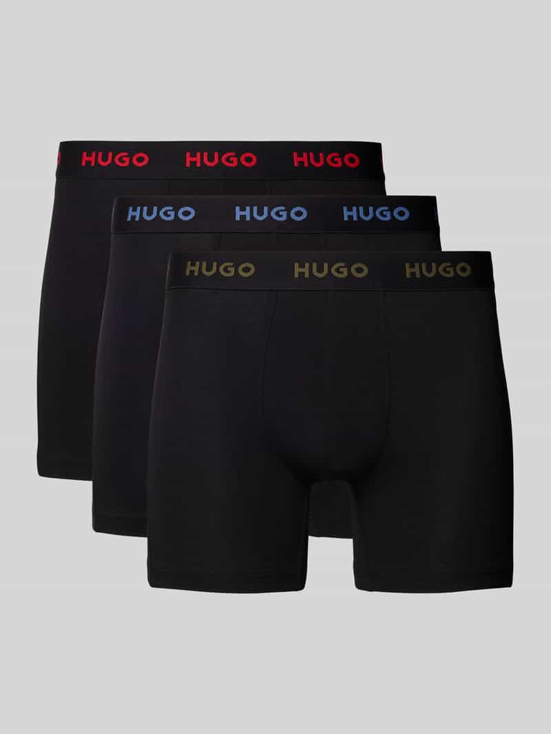 HUGO Boxershort met elastische logoband in een set van 3 stuks