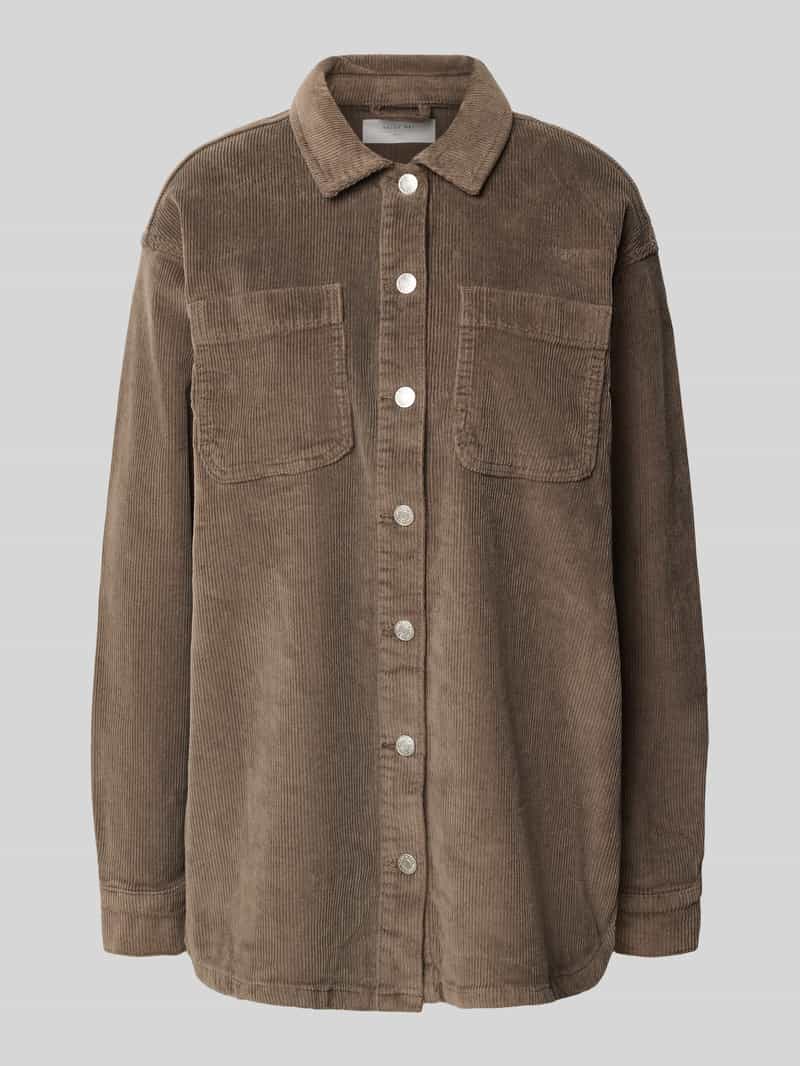 Noisy May Regular fit overhemdblouse van corduroy met borstzakken model 'ALVA'