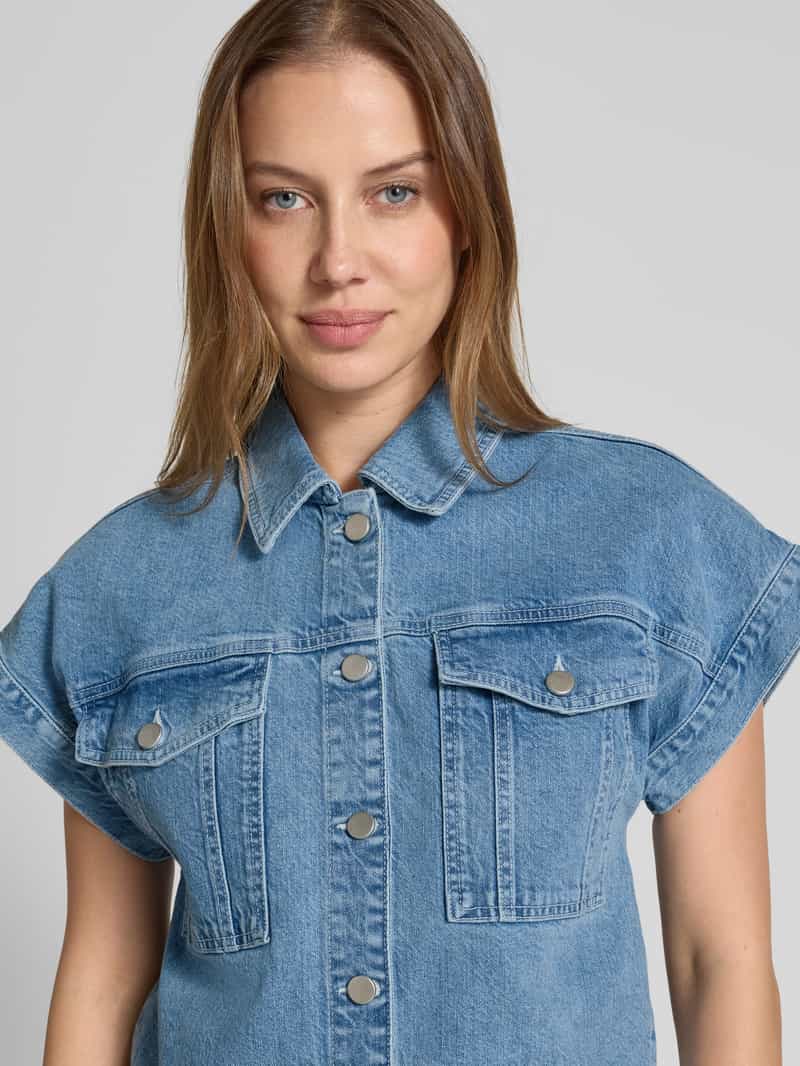 MSCH Copenhagen Regular fit jeansblouse met borstzakken model 'Elida Ada'